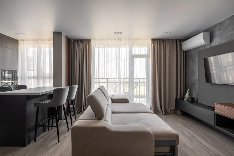 Кухня-гостиная — Ремонт двухкомнатной квартиры, 73 м²