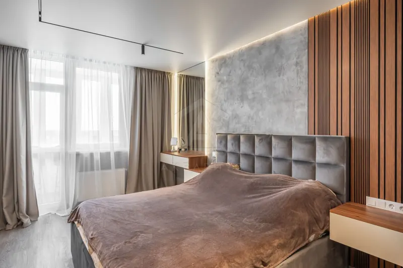 Спальня — Ремонт двухкомнатной квартиры, 73 м²